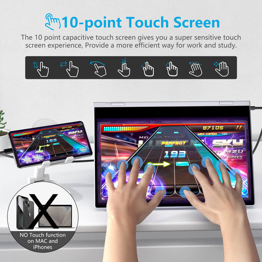 14.1 Inch 1080P Touchscreen 10800mAh Battery Portable Monitor WIth Keyboard