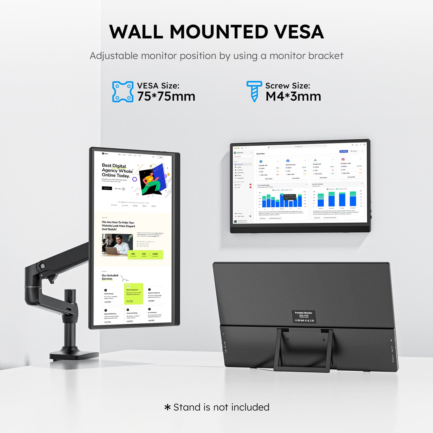 15.6” 1080P Portable Monitor USB-C HDMI IPS Display – Ultra-Slim Travel Screen for Laptop, Mac, Phone, PS5, Xbox, Switch