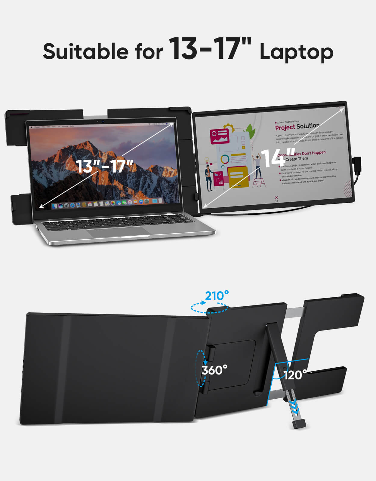 Enhance your productivity and visual experience with this 14-inch portable screen extender. Featuring a Full HD 1920*1200 IPS display, this monitor provides sharp, vibrant visuals with a 16:10 aspect ratio and 1000:1 contrast ratio, perfect for multitasking, entertainment, and professional work. Designed to seamlessly connect to your laptop, it’s the perfect tool for boosting your efficiency on the go.