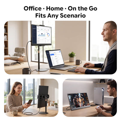 15.6" Portable Monitor with Stand FHD 1080P IPS Travel Monitor for Laptop