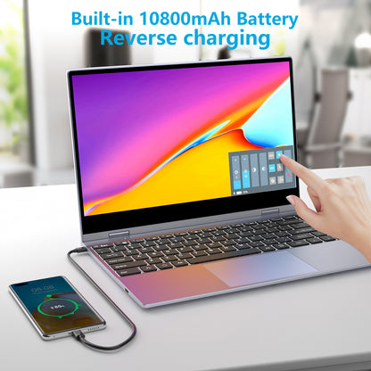 Wireless 14.1''1080P Touchscreen 10800 mAh Battery Keyboard Wireless Portable Lapdock Silver