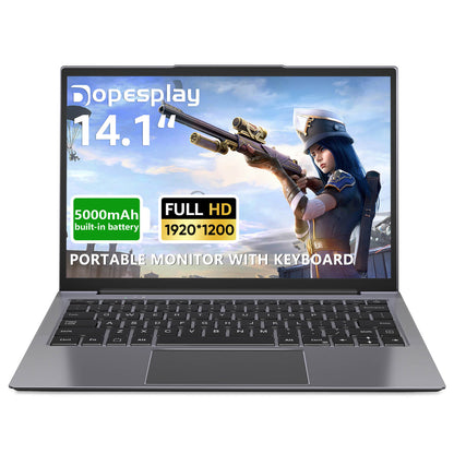 Dopesplay 14.1 Inch 1200p HDR IPS Portable Monitor With Keyboard Built-In 5000mah Battery