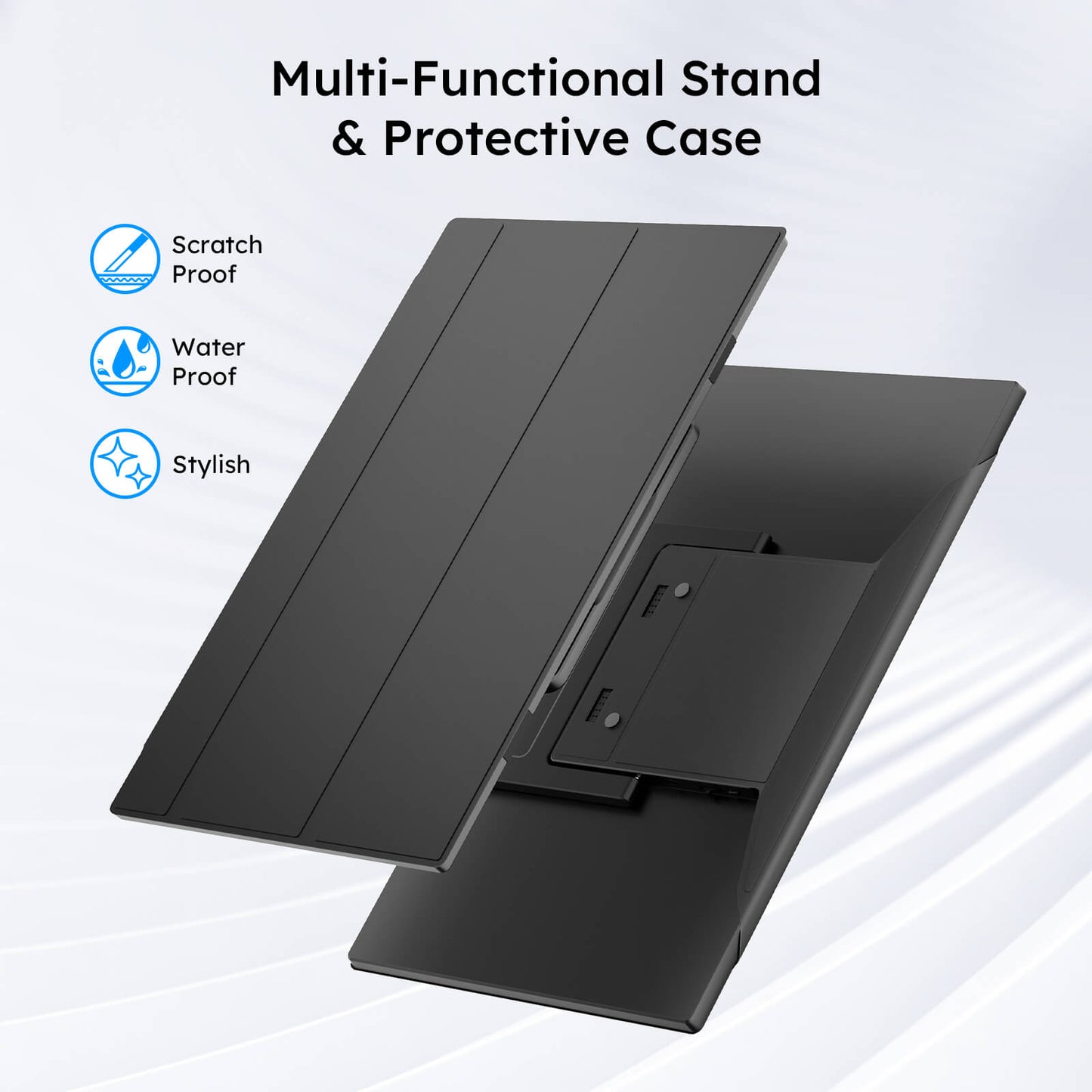 15.6" FHD Portable Dual Screen Monitor for Laptop – Foldable IPS Display, Plug & Play USB-C Laptop Screen Extender for Mac/Windows