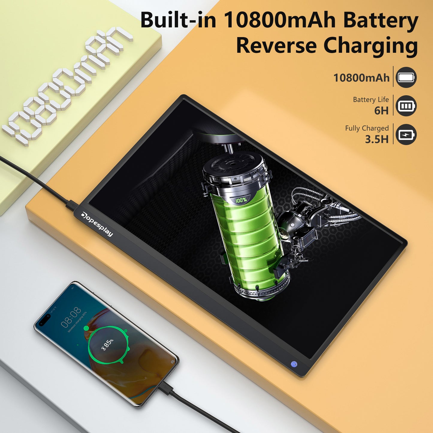 15.6'' 60HZ&120HZ 1080P Touchscreen Battery Portable Monitor